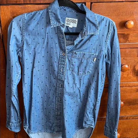 Vans Denim Polka Dot Denim Button Down - Picture 2 of 4